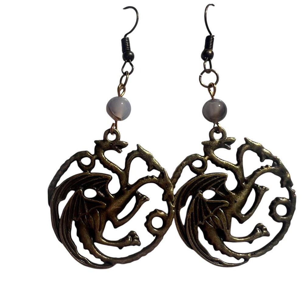 Game of Thrones Daenerys Targaryen Dragon Dangling Earrings NWOT